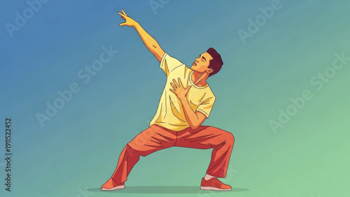 Active young woman and graceful ballerina in stylish poses performing yoga and ballet jumping with motion in the sky for fitness and fun