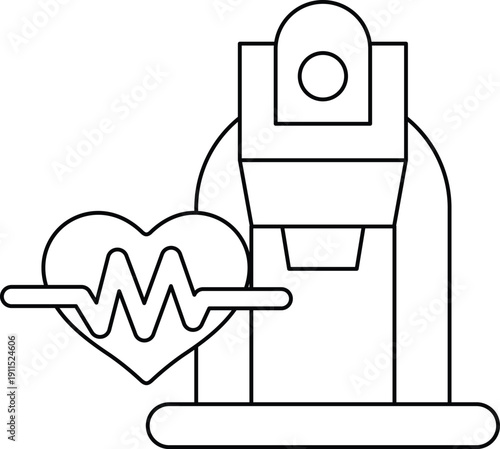A heart is shown next to a machine that reads ECG