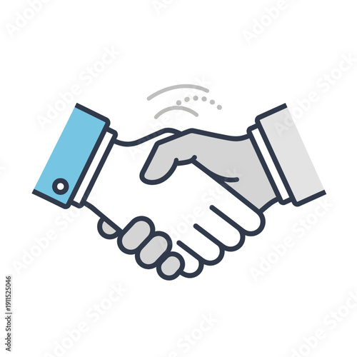 Handshake Illustration of Business Partnership Agreement.