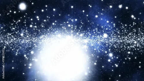 Abstract shining stars and glowing particles in deep space