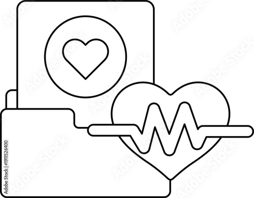 A folder with a heart on it and a heart on the folder