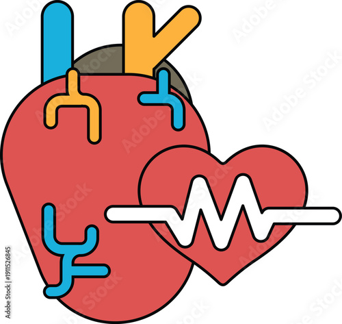 A heart with a line through it and a line through the heart