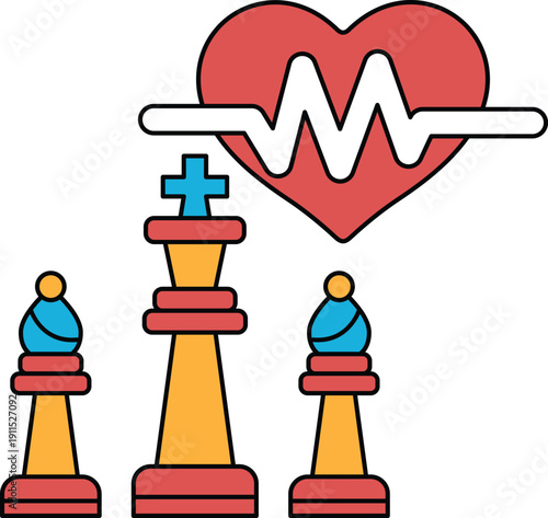 A black and white drawing of a king and two pawns on a chessboard