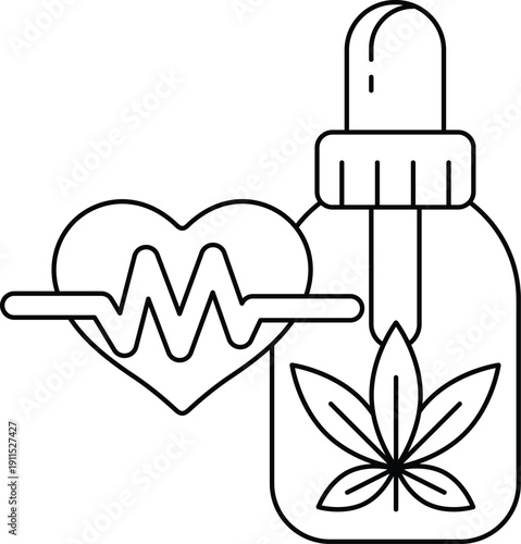A bottle of medicine with a heart on it