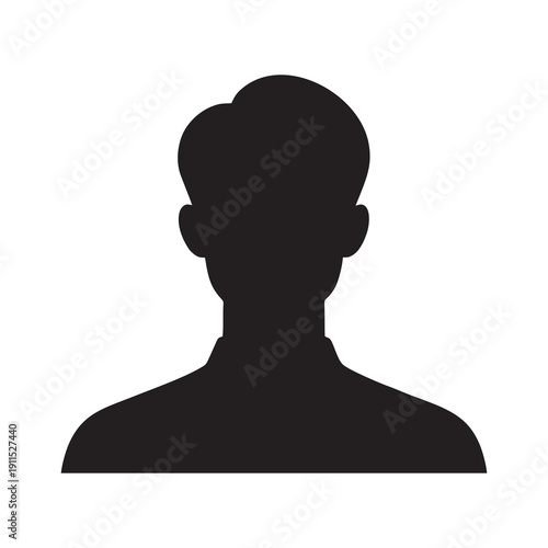 Male avatar profile silhouette isolated on white background
