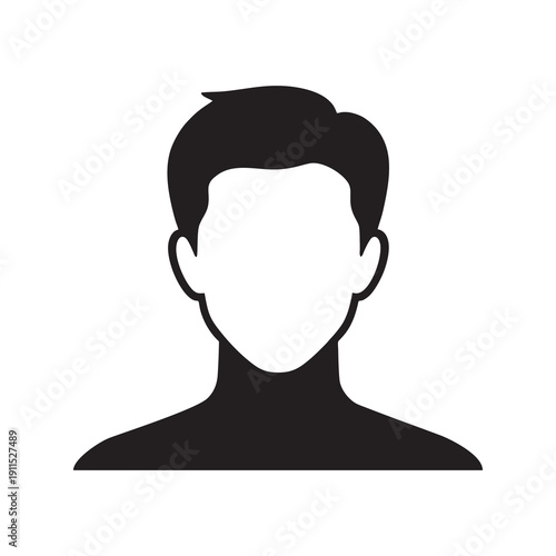 Male avatar profile silhouette isolated on white background