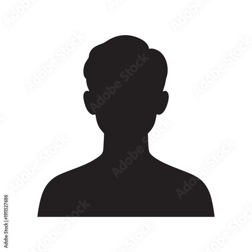 Male avatar profile silhouette isolated on white background