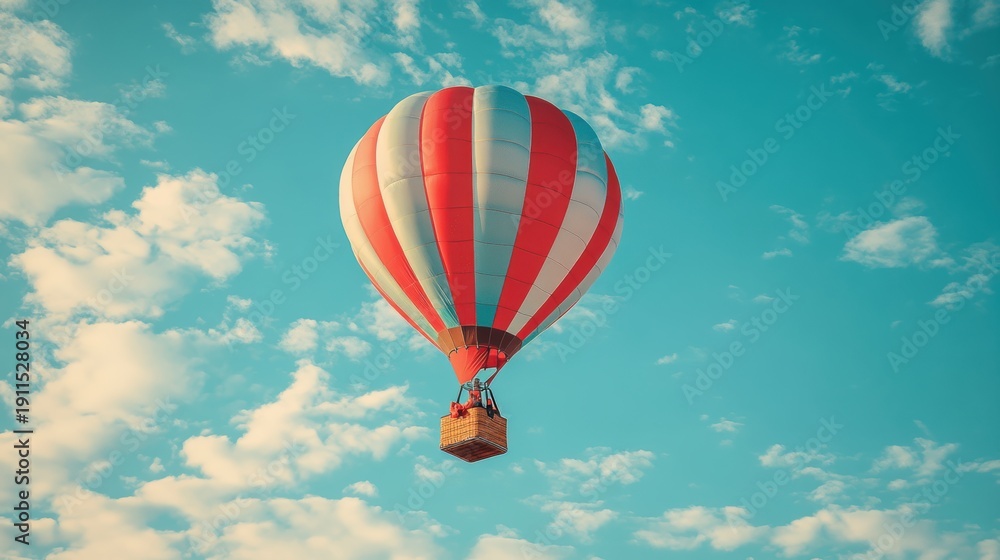 Fototapeta premium A Box flying on a parachute with pink cloud,vector illustration of package flying down from sky and cloud with parachute, concept for delivery service,shopping online,air delivery service.