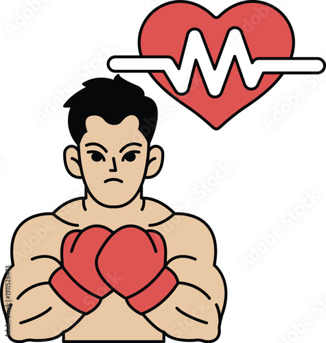 A man in a boxing ring with his hands up in the air