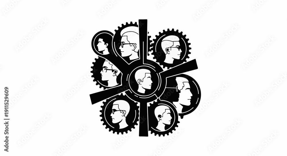 Obraz premium Abstract representation of interconnected minds working together in a collaborative system.