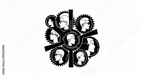 Abstract representation of interconnected minds working together in a collaborative system.