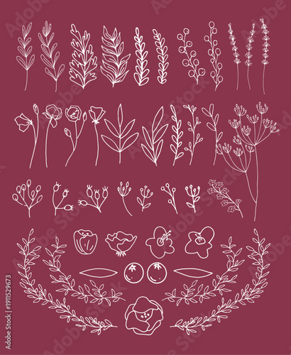 vector set of wedding elements