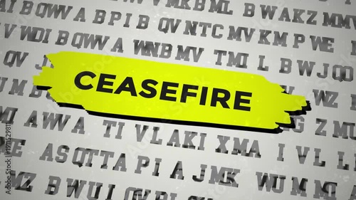 Ceasefire Title Font Change Animation With Yellow Highlighted Text