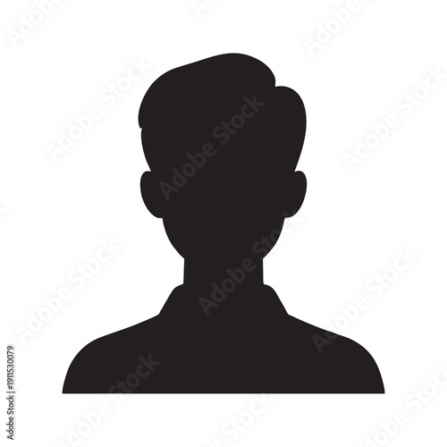 Male avatar profile silhouette isolated on white background