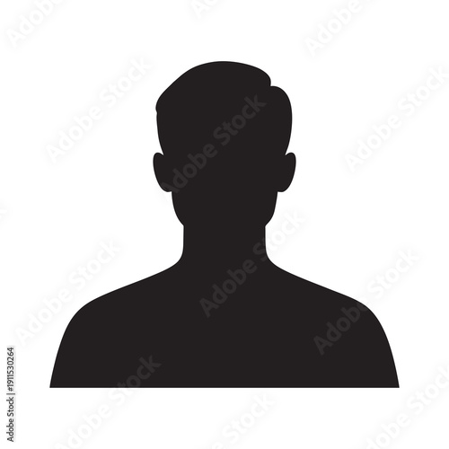 Male avatar profile silhouette isolated on white background
