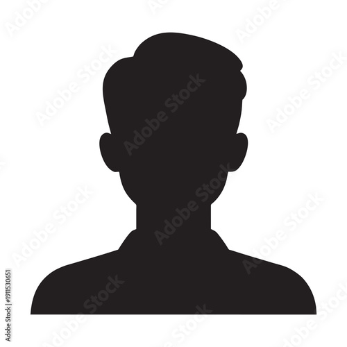 Male avatar profile silhouette isolated on white background