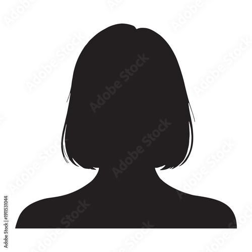 Female avatar profile silhouette isolated on white background