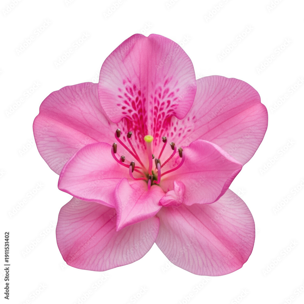 Obraz premium Close-up view of a delicate pink flower with soft petals and a vibrant center isolated on transparent background