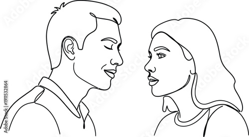 Stunning couple sharing a romantic moment face to face