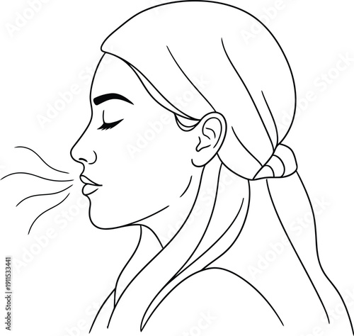 Woman smelling scented fragrance with eyes closed
