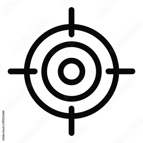 Black crosshair target symbol for aiming and focusing purposes only icon