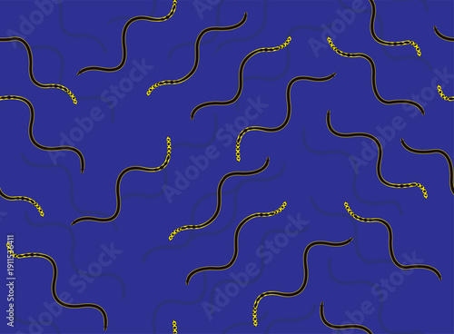 Yellow-Bellied Sea Snake Moving Seamless Background Wallpaper Pattern