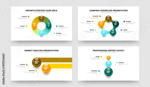 Business Proposal 4 5 2 3 Element Chart Frame Design Bundle. Company Launch Four Five Two Three Step Infographic Slideshow Template Vector Illustration Collection.
