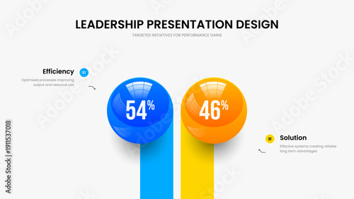 Science Forecast Slideshow Design Vector Illustration. Enterprise Introduction Two Step Infographic Presentation Layout. Company Innovation 2 Option Diagram Frame Template.
