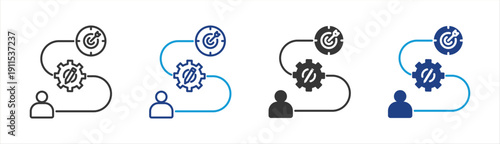planning icon set multiple style collection	