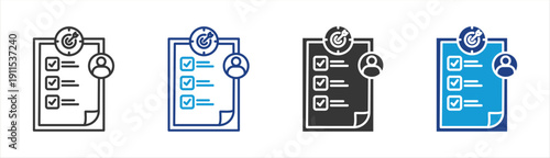  Objective icon set multiple style collection	