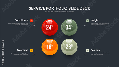 Marketing Growth 4 Option Graph Slideshow Layout. Educational Introduction Slide Design Vector Illustration. Colorful Forecast Four Element Infographic Frame Template.