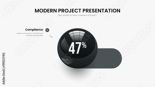 Business Showcase Presentation Template Vector Illustration. Modern Solution 1 Element Chart Frame Design. Medical Briefing One Step Diagram Slideshow Layout.