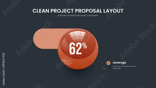 Consulting Briefing 1 Step Graph Frame Layout. Minimal Report One Element Diagram Slide Design. Enterprise Strategy Slideshow Template Vector Illustration.
