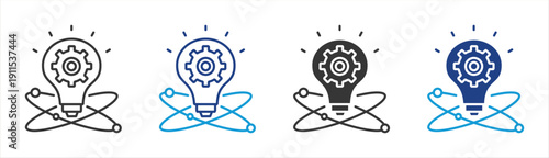 innovation icon set multiple style collection	