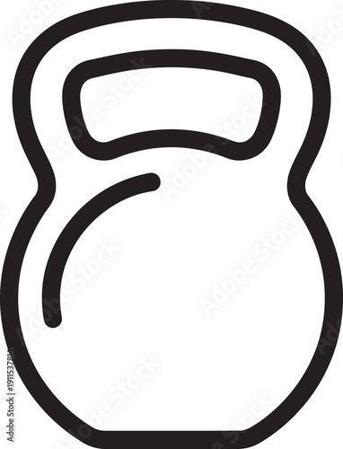 Kettlebell weightlifting equipment vector icon for crossfit strength training and bodybuilding gym workout session