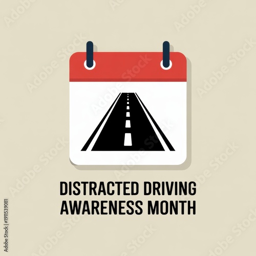 Celebrate distracted driving awareness month with creative calendar design. Distracted Driving Awareness Month