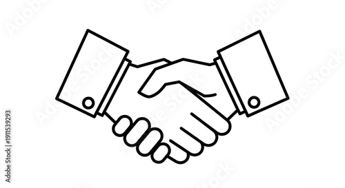Business partnership handshake agreement concept with two hands shaking