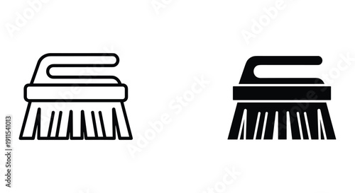 Minimalist black and white paint brushes set isolated on white background for art and design projects