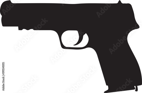 Minimalist Vector Silhouette of a Subcompact Pocket Pistol