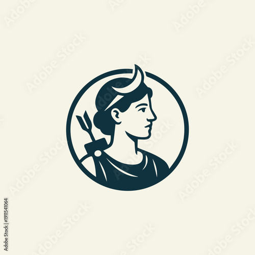 Artemis Archer Olympian Goddess Logo