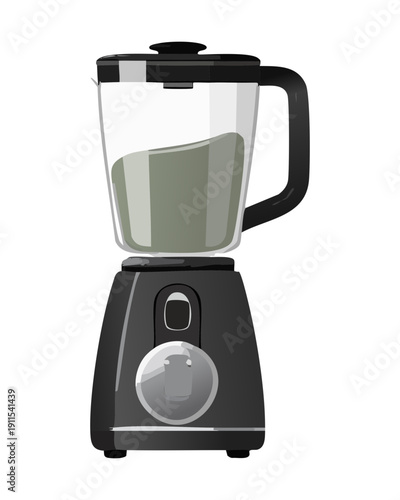 Kitchen countertop blender with glass pitcher for making healthy fruit smoothies and green juices - Vector Illustration