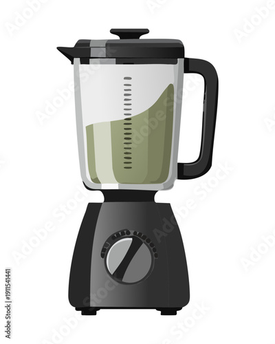 Professional grade kitchen blender appliance for liquidizing fruits and vegetables into nutritious vitamin drinks - Vector Illustration