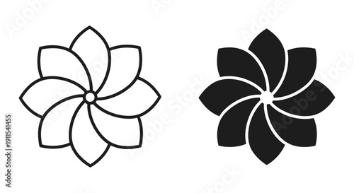 Minimalist black and white lotus flower line art illustration vector for meditation yoga spirituality and zen design
