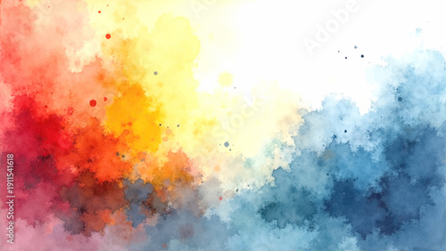 Vector Abstract Watercolor Harmony vibrant abstract composition of watercolor washes, where hues converge and intermingle to evoke a sense of freedom and dynamism. Design