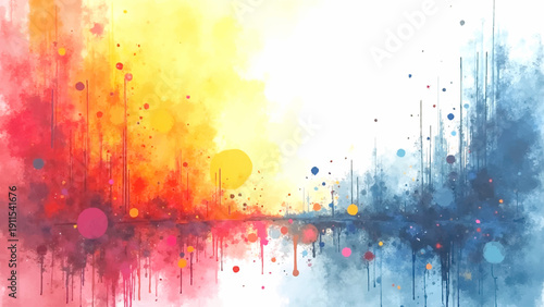 Vector Chromatic Harmony vibrant abstract composition showcasing a dynamic interplay of colors, evokes the essence of a painter's expression Design