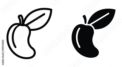 Elegant line art pear icons perfect for healthy food branding and print materials.