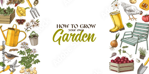 Horticulture and gardening horizontal banner