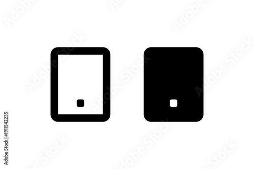 Minimalistic black and white rounded square icons with central squares.