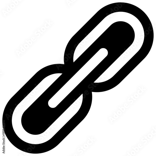 Link. Outlined stroke vector icon with black-filled details.
