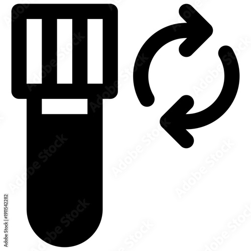 Frequent testing. Outlined stroke vector icon with black-filled details.